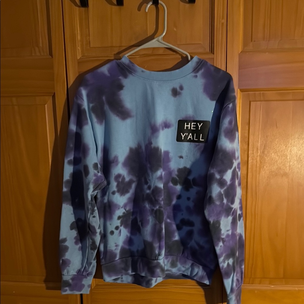 Purple Tie-Dye 'Hey Y'all' Men's Sweater